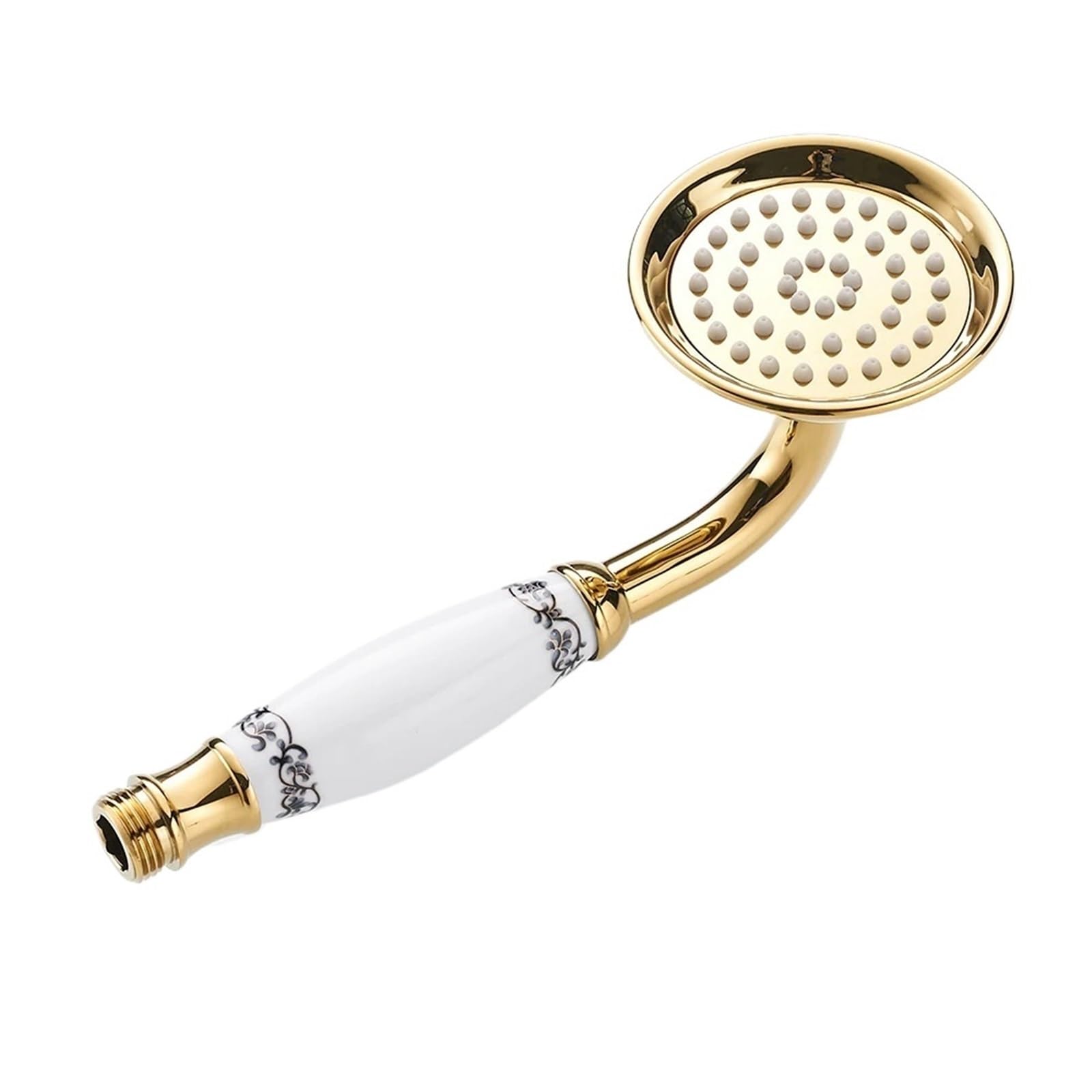 Shower Head Shower Heads Antique Brass Bathroom Hand Held Sprayer Head Black Gold Chrome &Porcelain(Gold-Pattern)