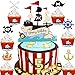 7 Pcs Anniversaire De Fête Gâteau Pirate, Pirate Topper, Fruit Cupcake Insérer Carte, d’Halloween Topper, Pirate Thème Gâteau Toppers, Garnitures de Gâteaux