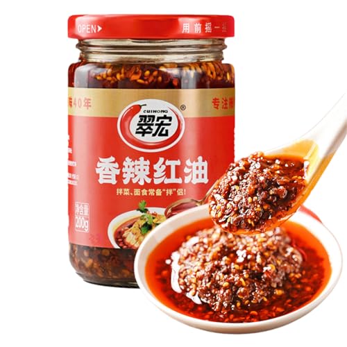 BaiLiSnacky Olio Piccante Cinese 200g - Condimento Pronto Per Asiatico, Ravioli, Riso - Gusto Intenso Gustoso & Piccante