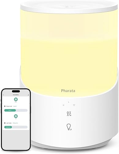 Humidificadores inteligentes para dormitorio, difusor de aceite esencial de niebla fría de 2.5 L, humidificador de llenado superior para bebé y