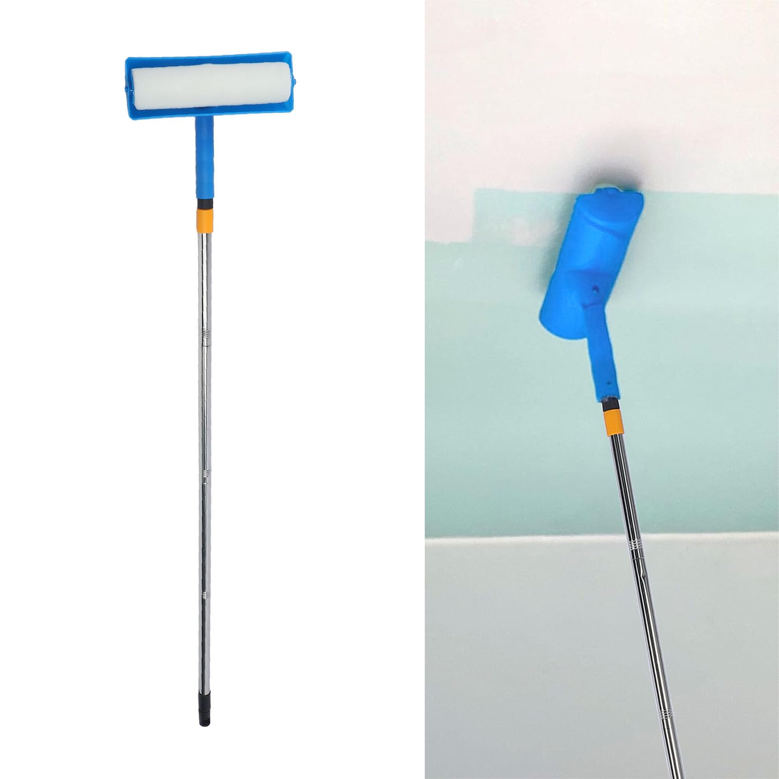 Rullo per pittura da soffitto da 10 pollici con protezione per rullo, rullo per pittura regolabile, pennello per rullo anti-schizzi, pennello riutilizzabile per pitturare soffitti