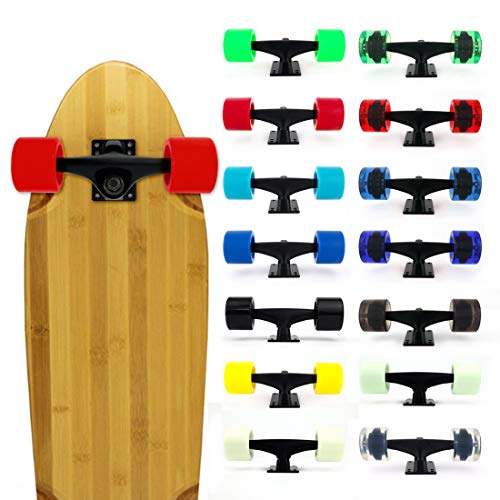 Image of VJ Skateboard Truck and Wheel, 5.0 Skateboard Trucks w /Skateboard Crusier Wheel 60mm, Skateboard Bearings, Skateboard Screws, Skateboard Riser Pads