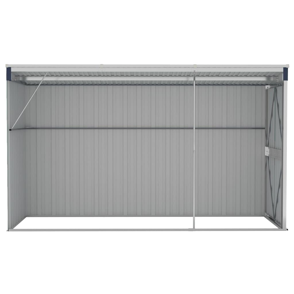 vidaXL Cobertizo para montaje en pared, acero galvanizado y metal, almacenamiento de jardín para herramientas, muebles, equipo, antracita, duradero, resistente a la intemperie y seguro