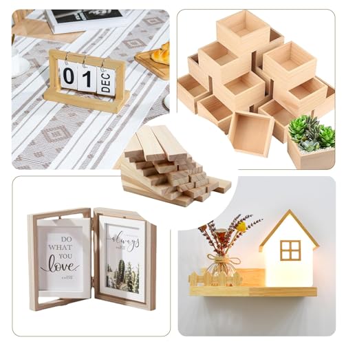 30 Stück Set Bastelholz Klötzchen Holzbausteine, Bastelklötzchen Hölzchen 112 x 22 x 8 mm, für DIY-Projekte, Dekoration und Heimwerken, für Bau und Vertäfelung
