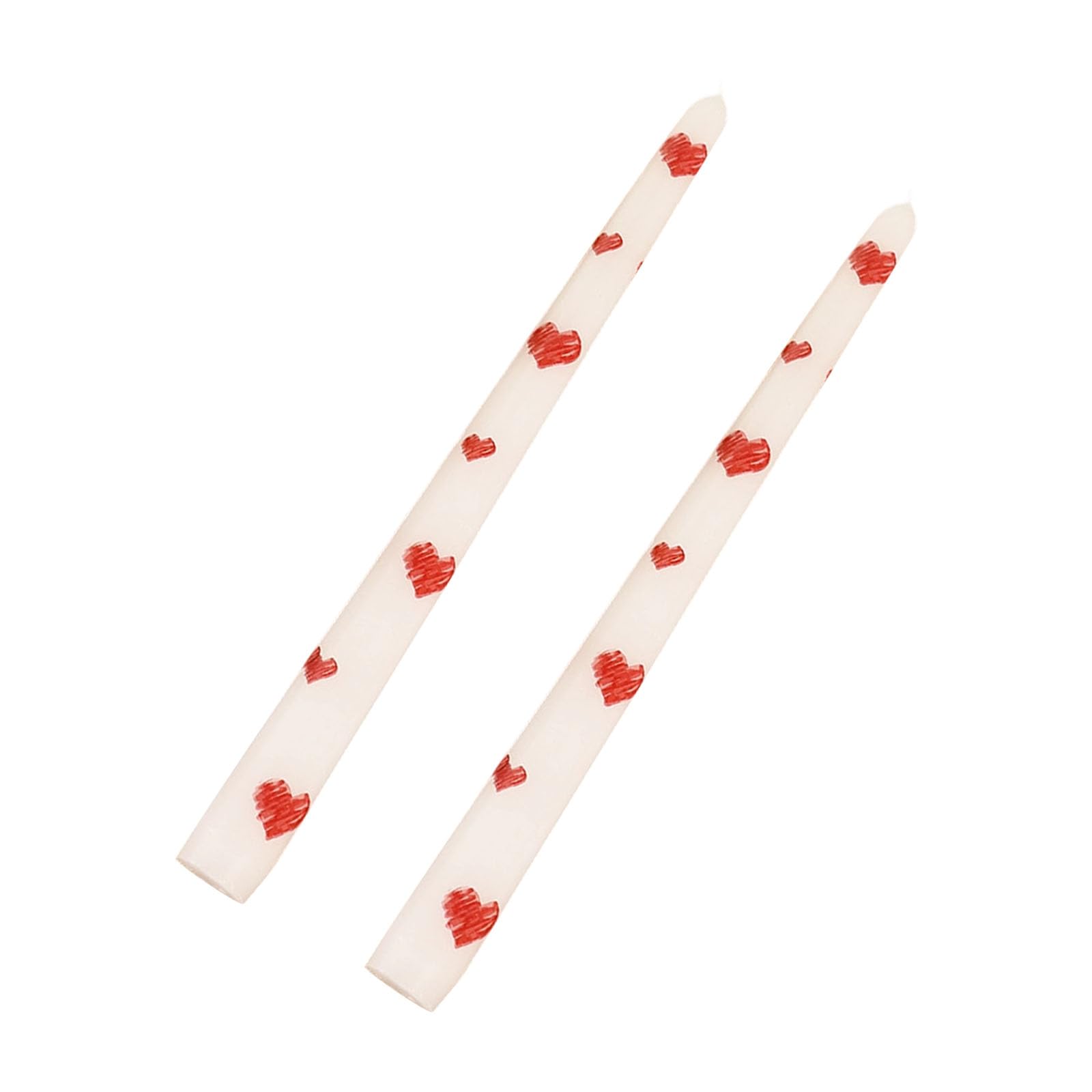 LUCKGONI Heart Taper Candle Taper Candlesticks Heart Print Unscented Candle for Candlesticks Stick Valentine Wedding Home Decors