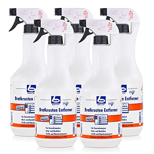 Dr. Becher Bratkrusten Entferner 1 Liter - Geeignet für Grills, Räucherkammern, Brat- und Backöfen & Konvektomaten (5er Pack)