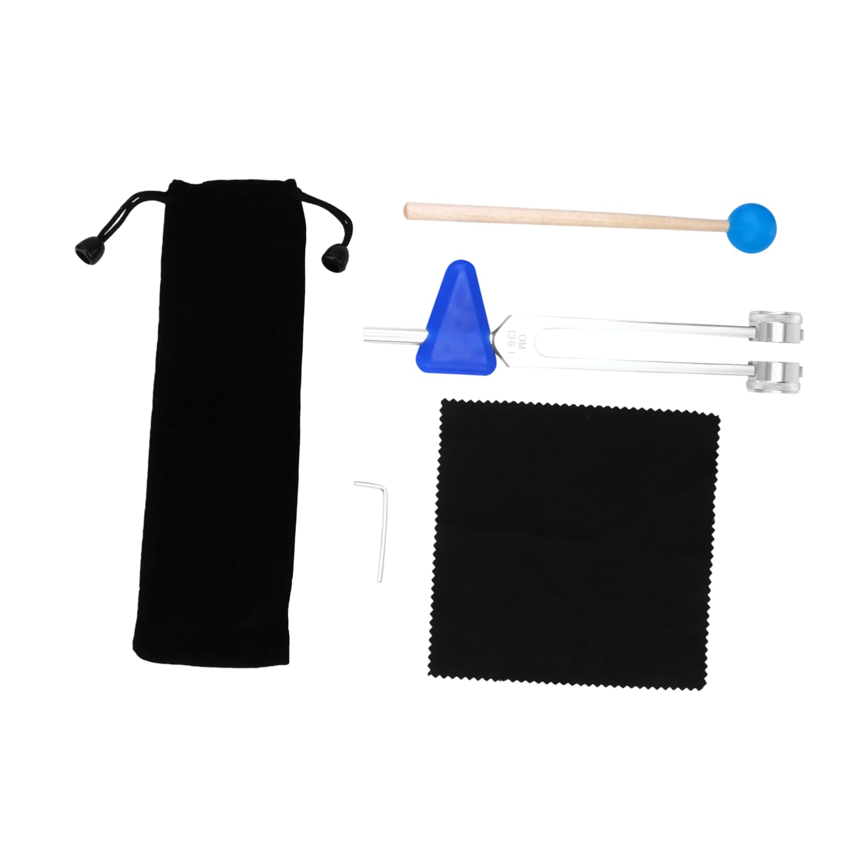 Levemolo 6-piece Healing Resonance Tuning Fork Yoga Set Aluminum Alloy Chakra Therapy for Relief Random