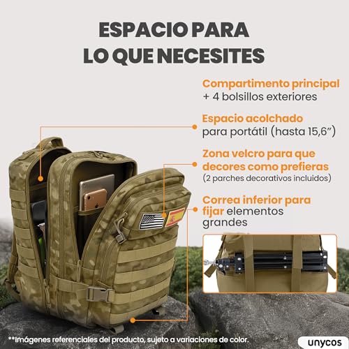 Variante de unycos mochila tactica 45L Camuflaje 3 Sistema Molle