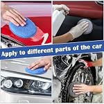 FillTouch 50 Pcs Microfiber Wax Applicator Pad 5 in for Car Wax,Blue, Gray - Image 5