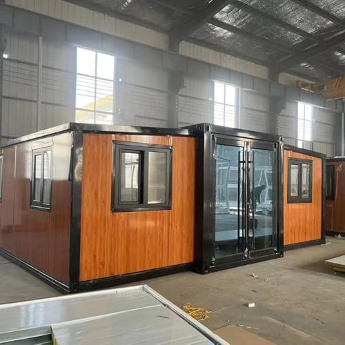 Erweiterbares modulares Containerhaus, 6,1 m/9,1 m/12,2 m, zusammenklappbares Haus mit Boden und...