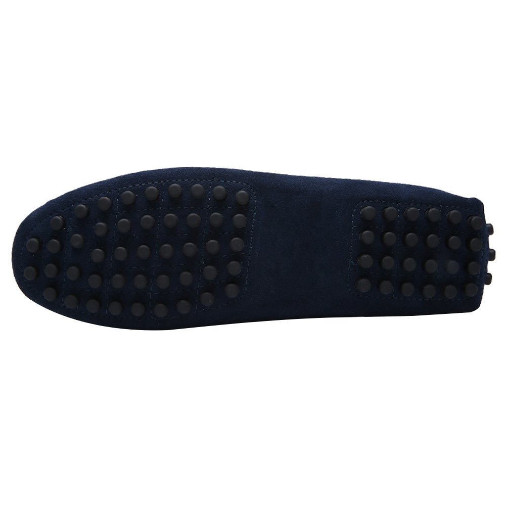 Hombres Elegante OTAN-Raya Mocasín Pantuflas Comodidad Gamuza Zapatos de Conducción