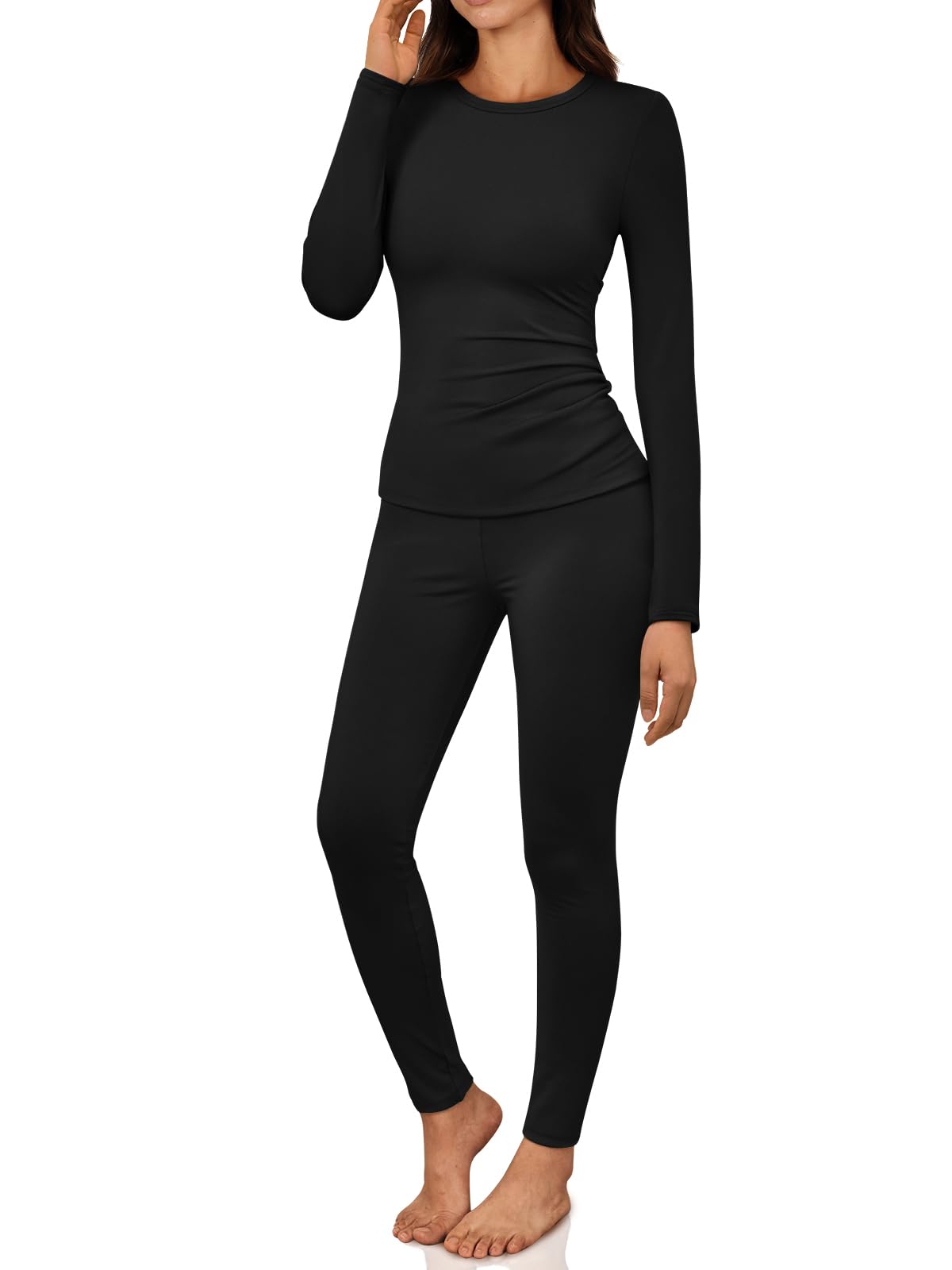 LILLUSORY Womens Long Johns Thermal Underwear Fleece Lined Leggings Warm Pajama Pants Set Shirts Winter Clothes 2025