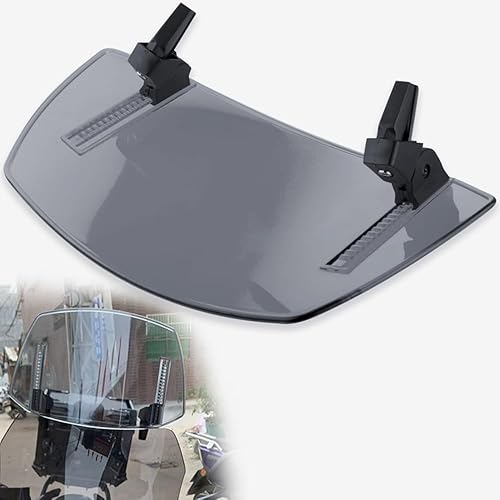 Miniatura 5 de Extensión de parabrisas de motocicleta, extensor de parabrisas pequeño, clip ajustable en alerón deflector de ajuste universal (humo)