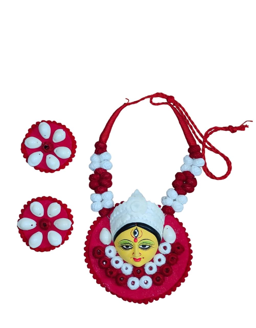 Radiant Fusion Clay Durga Puja Festival Jewelry Set For Women Durga Mata Religious Jewellery Set For Girls With Gift Earring (B0DBM3LYF8) Amazon Price History, Amazon Price Tracker