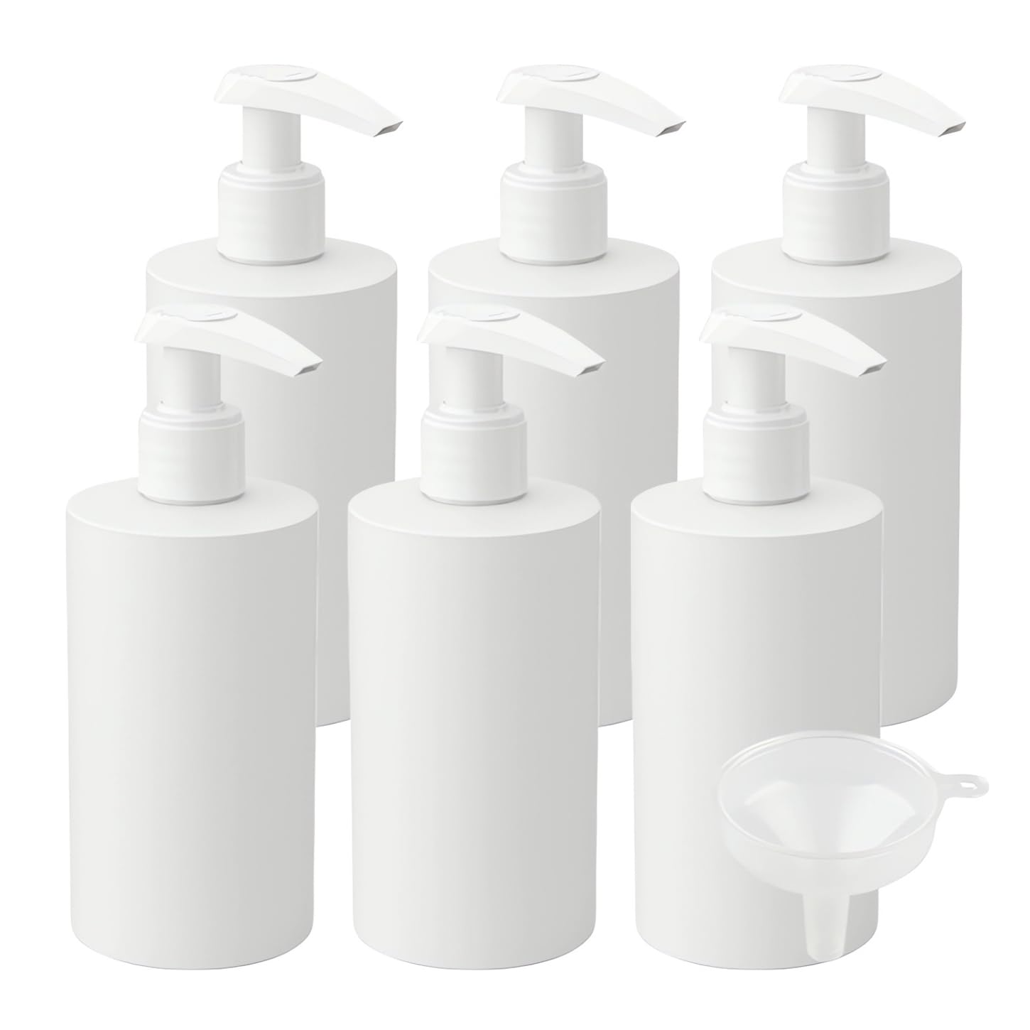 24 Pezzi 200ml flaconi vuoti da Bianco, ricaricabili, in plastica da viaggio, per lozione e shampoo Cosmetica Bottiglie con Pompa Flaconi di Lozione