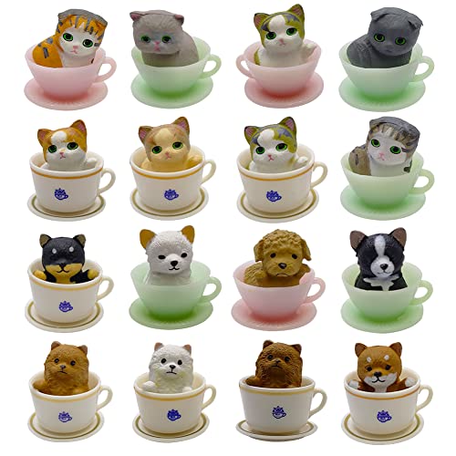 Kayzyue 8 Pcs Cat Dog Figurines Playset Realistic Detailed Plastic