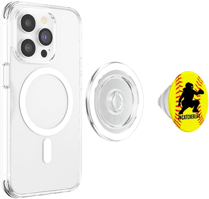 Softball Catcher Life for Girls and Softball Lovers PopSockets PopGrip for MagSafe