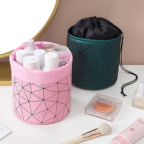 Image of House of Quirk Makeup Potli Travel Cosmetic Organizer Bag Large Zipper Pouch Toiletry Bag for Women (Black)