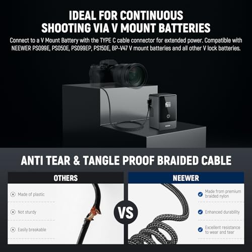Image of NEEWER USB C to NP-FZ100 Dummy Battery 8.2V Output Compatible with Sony