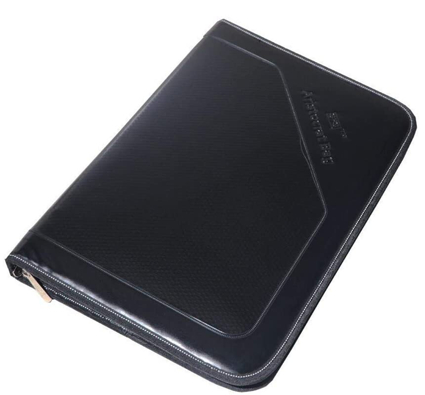 Image of OWT Multipurpose Leatherette Professional File Folders for Certificates, Documents Holder, Document Bag, Portfolio File, Executive File 24 Leafs Black Legal Size for Men & Women