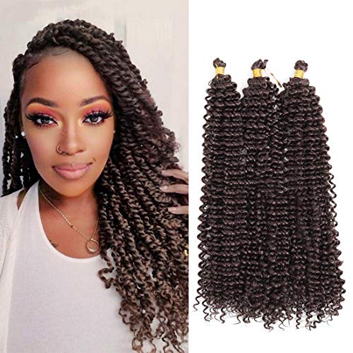 20inch Passion Twist Hair Water Wave Crochet Braids Synthetic Bohemian Hair Extensions Pre-twisted Passion Braiding Hair(20inch 5pack) (20 Inch, 4 #)