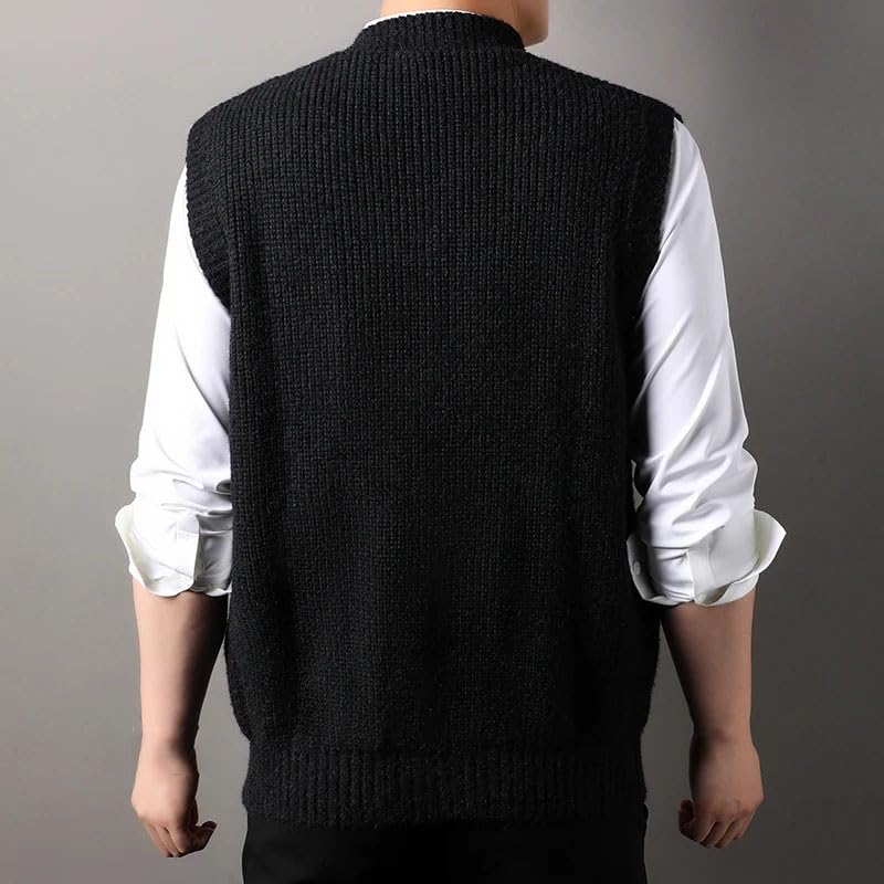 Men Knit Vest Buttons Down Sleeveless Sweater Cardigan V Neck Casual Sleeveless Sweater Vest2