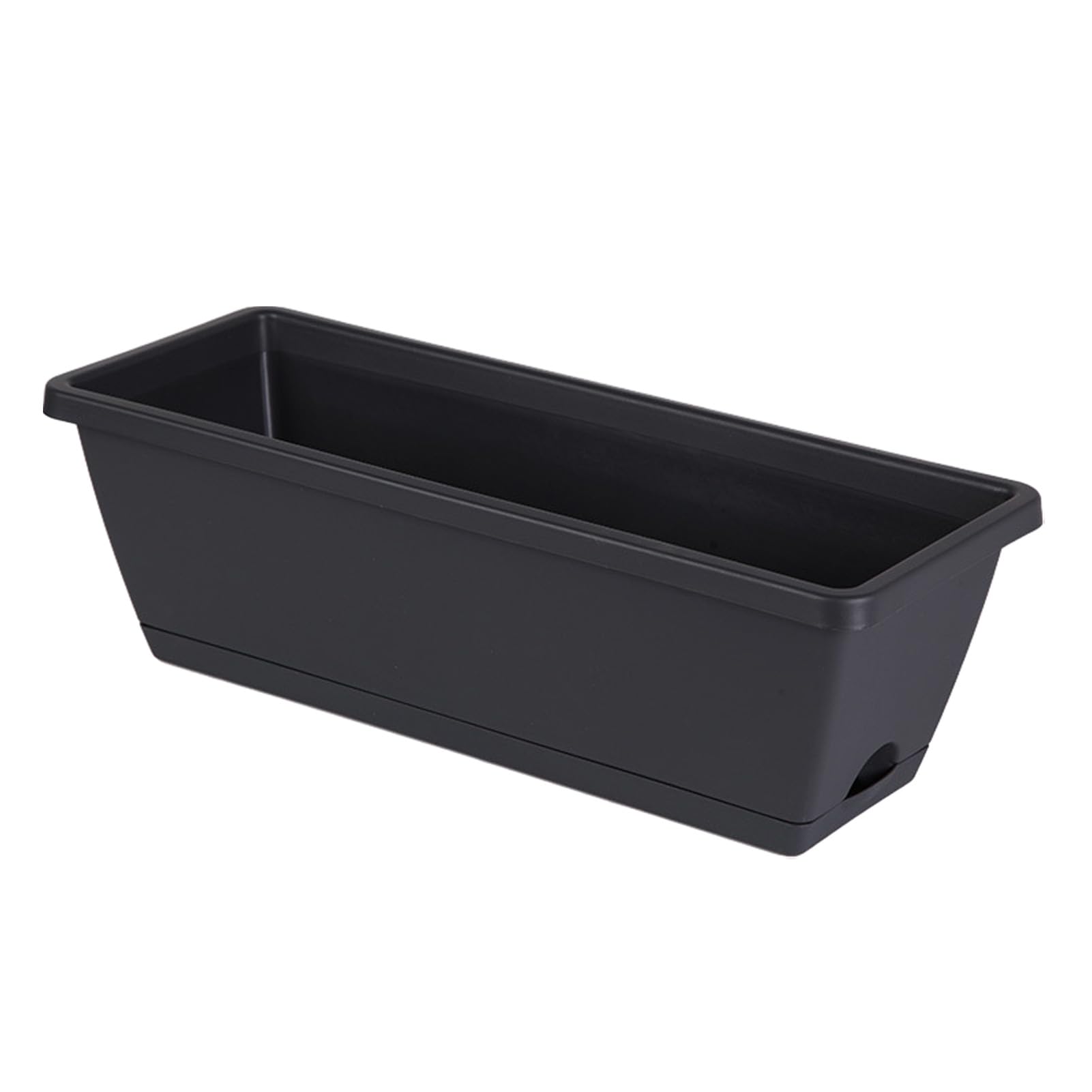Rectangular Planter Large Plant Pot with Drainage Holes Long Planter Box with Saucer for Windowsill Vegetables Herbs Succulents