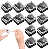 Wanmu 12 Stück Make-up Bleistiftspitzer, Doppel-Lipliner-Spitzer, Kleiner Eyeliner-Spitzer, Kosmetische manuelle Werkzeuge für Eyeliner-Lipliner-Stifte (Schwarz)