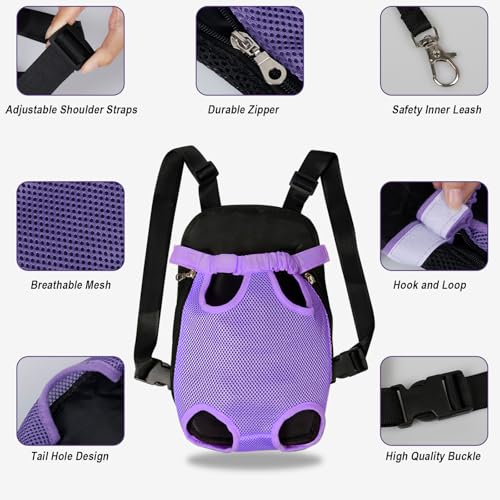 Sac à dos de transport chien et chat FEimaX violet en taille L - 4
