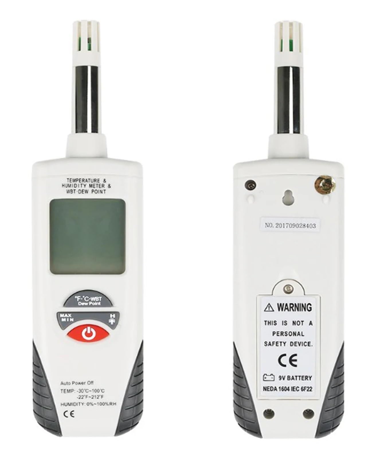 Termómetro higrómetro digital portátil HT-350 - Medidor de temperatura y humedad interior y exterior con pantalla LCD