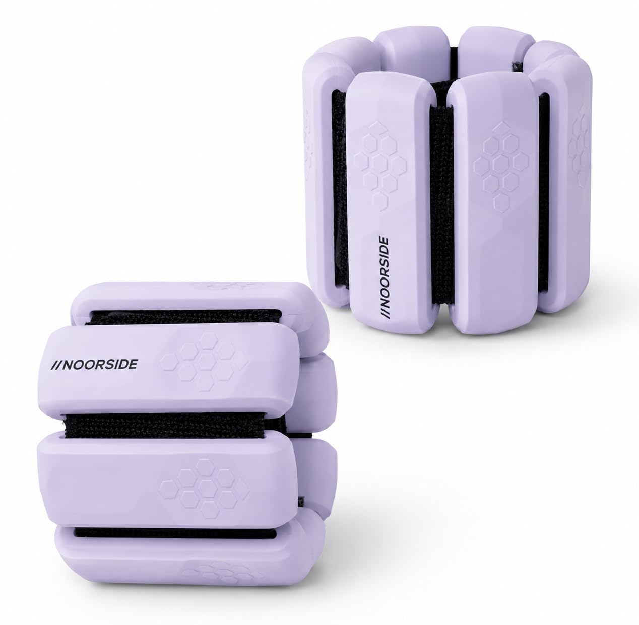 Pesas de tobillo para mujeres y hombres Set de 2 (1 libra cada uno) + banda de resistencia libre, pesas ajustables para muñeca (morado claro)