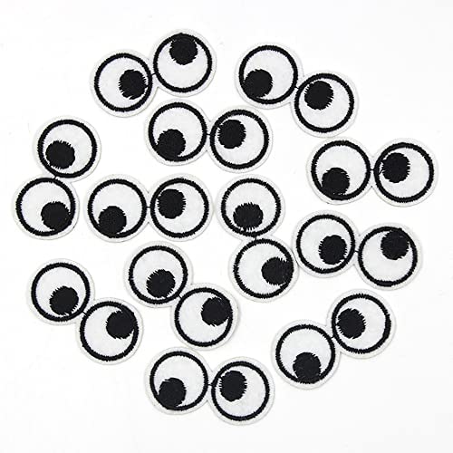 Wambere 20pc Black Polyester Floral Fabric Applique Patches for Children's Clothing, Trousers, Hats, Jeans, Craft Accessories