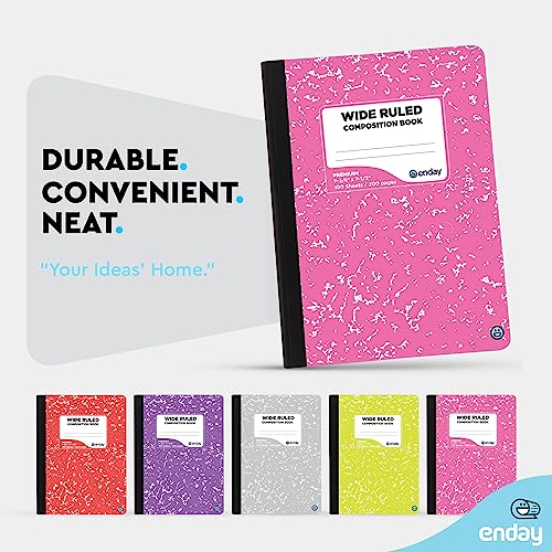 Carnets de composition à larges lignes pour ne plus manquer d'espace de notes marbrés 4 pces