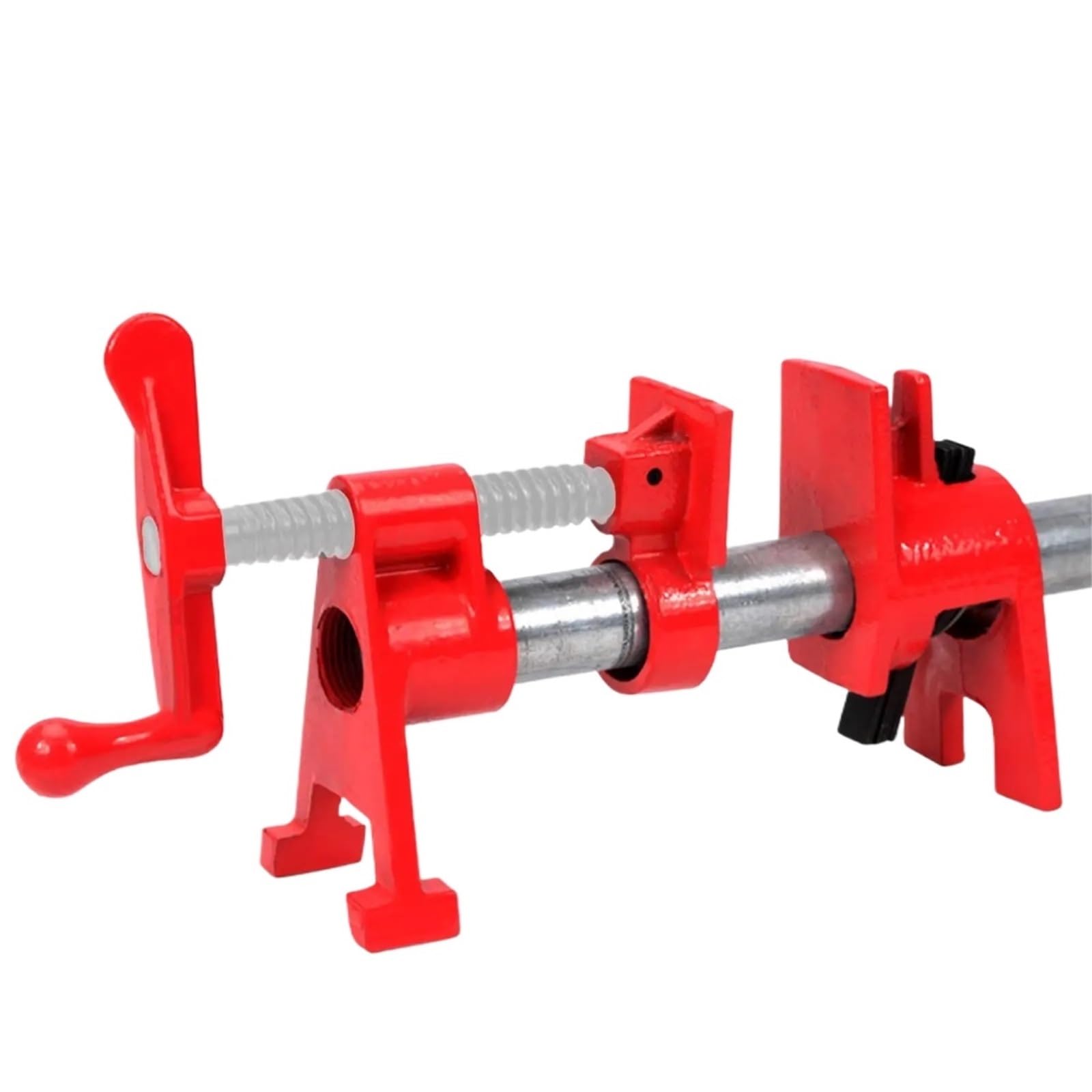 Zwcshuu Red Pipe Clamp Woodworking 3/4" Pipe Clamp Woodworking Tool Wood Gluing Set Quick Release Carpenter Hand Wide Base Fixture