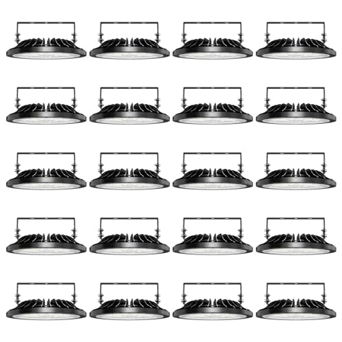 Viugreum 100W UFO LED High Bay Light 10,000LM 120V LED High Bay Lights 5000K Daylight, Alternative to 450W MH/HPS for Garage Workshop Barn Factory Warehouse - 20 Pack