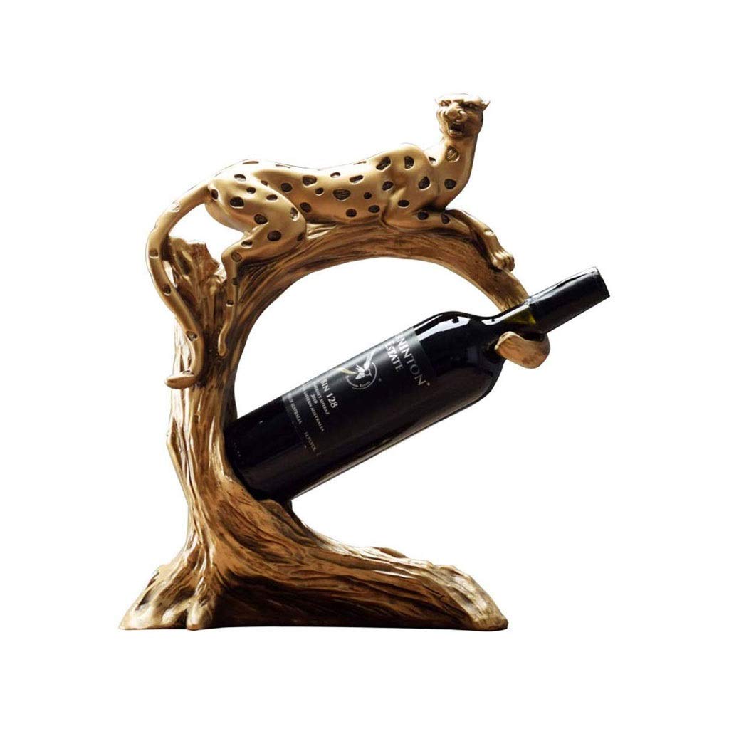Range-bouteille guépard en résine de luxe pour meuble de bar et cuisine