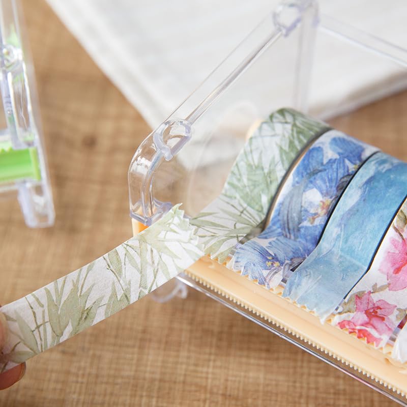 Desktop Washi Tape Dispenser and Cutter, Transparent Roll Holder Organizer for Office and DIY Crafts image 7