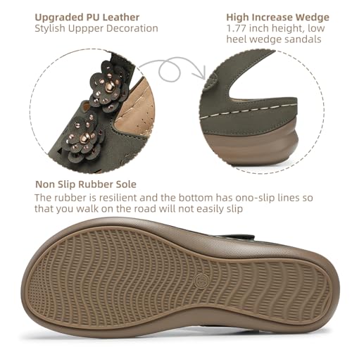Image of SHIBEVER Dressy Wedge Women Sandals: Comfortable Arch Support Summer Sandal