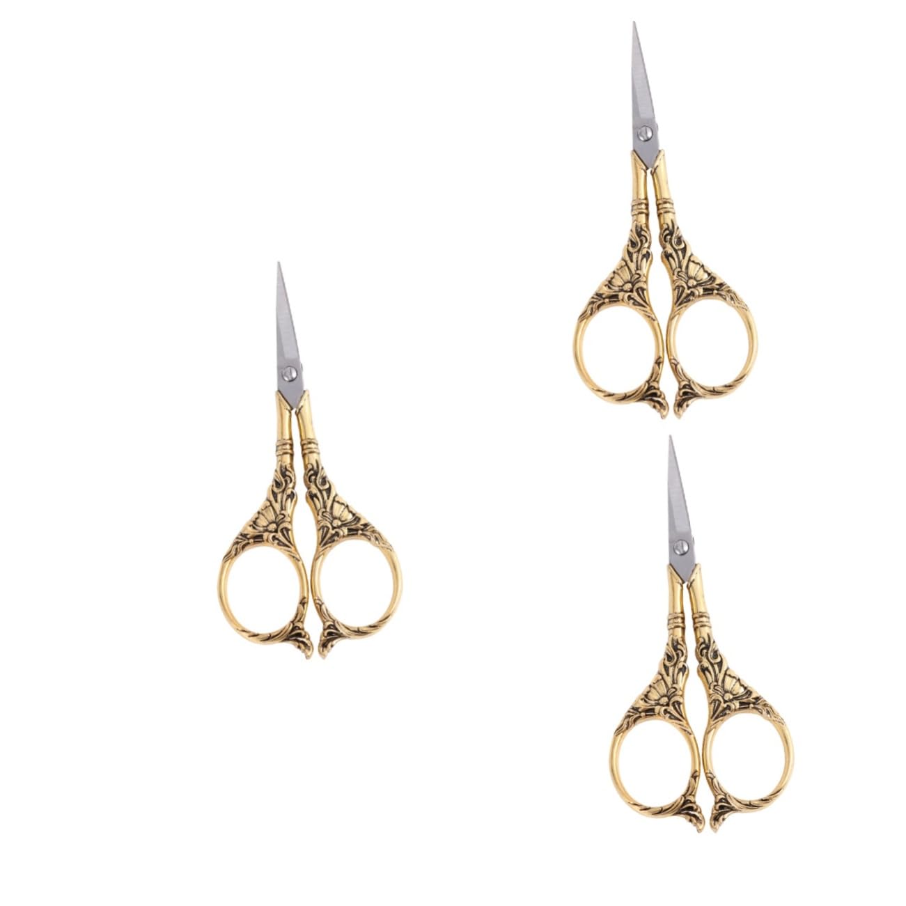 SHINEOFI 3pezzi Antica Forbice Da Cucito Con Motivo Giglio Forbice Per Punto Croce Tagliacuci Vintage Inossidabile Leggera e Portatile Accessorio Per Sartoria e Artigianato