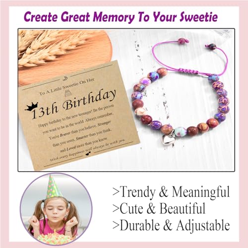 Image of 6th 7th 8th 9th 10th 11th 12th 13th Birthday Gifts for Girls Bead Bracelet for Daughter /Granddaughter /Niece /Friends /Sisters