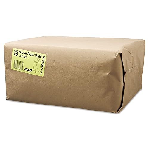 General GK20500 #20 Bolsa de papel para comestibles, 40 libras Kraft, estándar 8 14 x 5 516 x 16 18, (caja de 500 bolsas)