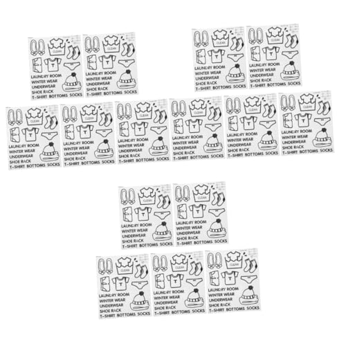 Autocollants de tri vêtements HEMOTON : 15 feuilles d'étiquettes de rangement pour armoire