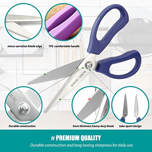 Kunifu Kitchen Scissors All Purpose Heavy Duty, Kitchen Shears Come Apart Dishwasher Safe, Ultra Sharp Stainless Steel Kitchen Gadgets, Cooking Cutter For Chicken, Meat, Poultry, Fish, Herbs, Grape #TOP1