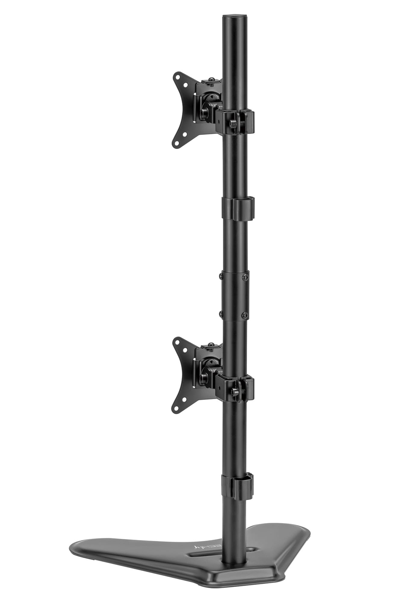 Techly 365672 Supporto da Scrivania 2 Monitor 17-32" con Base e Supporto per Smartphone Nero