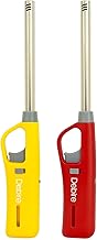Steel-Plastic Kitchen Gas Lighter - Long Lasting, Refillable, Flame Adjustable Lighters | Premium Kitchen Tools Lighter for Gas Stove, Candles | 26mm, (Yellow/Red) (Pack of 2)