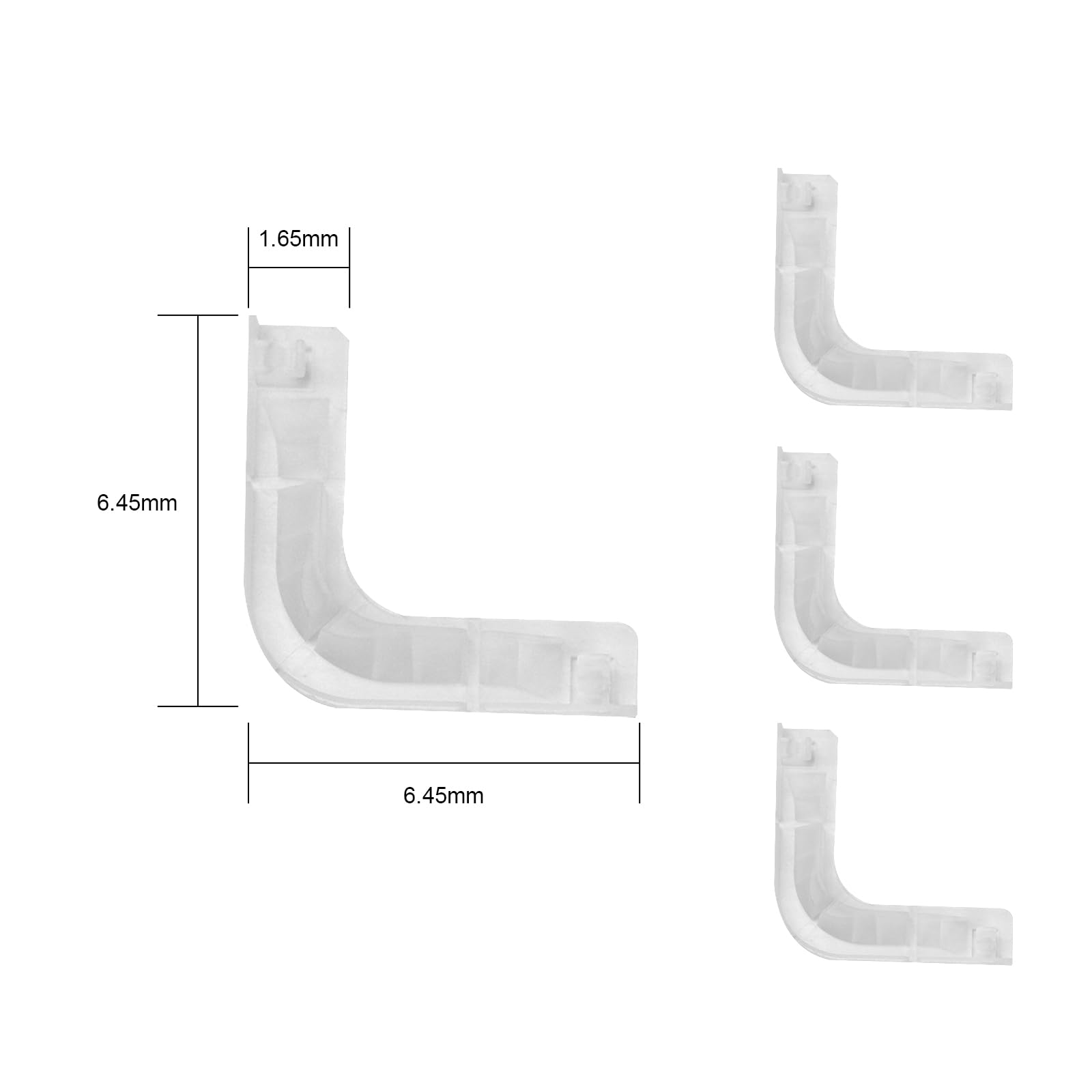 BOXPUT LED Strip Light Bedroom Corner Connectors Holder - L Shape Corner Brackets for Seamless Connection of 8-12mm LED Strips (White) - Image 2