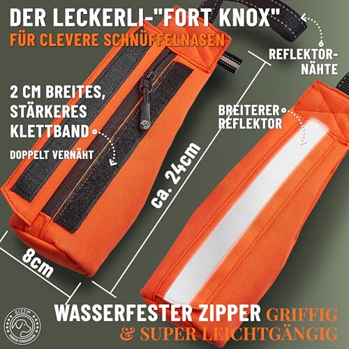 GIZZY® DAS ORIGINAL I Futterdummy Hunde I Robuster Hunde Futterbeutel für alle Rassen I Dummy Hundetraining mit Leckerlies - Die Erziehungshilfe für Hunde I Futterbeutel Hundetraining - Hunde Zubehör