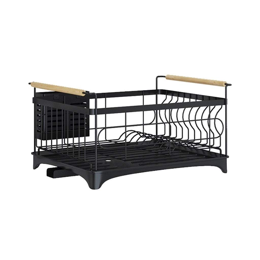 Égouttoir à Vaisselle Cuisine Noire en Acier Inoxydable évier Etendoir Vaisselle et Égoutter Large, Porte Amovible Couverts Porte-Couverts (Size : A)