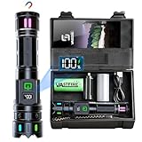 VASTFIRE Taschenlampe LED Aufladbar Extrem Hell 500000 Lumens, 30W Taktische LED taschenlampe mit LCD Display, IP67 Wasserdicht Flashlight Torch, Taschenlampe mit magnet für Camping, Notfäll