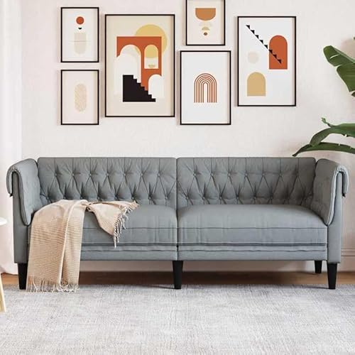 Bladez Chesterfield Sofa 3-Sitzer Stoff – Elegantes Sofa für Wohnzimmer in Hellgrau, 100{46fc697e18218a169bb1abb7d9dceae84685a618de53d56fc05d3181c5d94ad6} Polyester, Massivholz & Sperrholz – Bequem & Langlebig Bladez Chesterfield Sofa 3-Sitzer Stoff – Elegantes Sofa für Wohnzimmer in Hellgrau, 100{46fc697e18218a169bb1abb7d9dceae84685a618de53d56fc05d3181c5d94ad6} Polyester, Massivholz & Sperrholz – Bequem & Langlebig